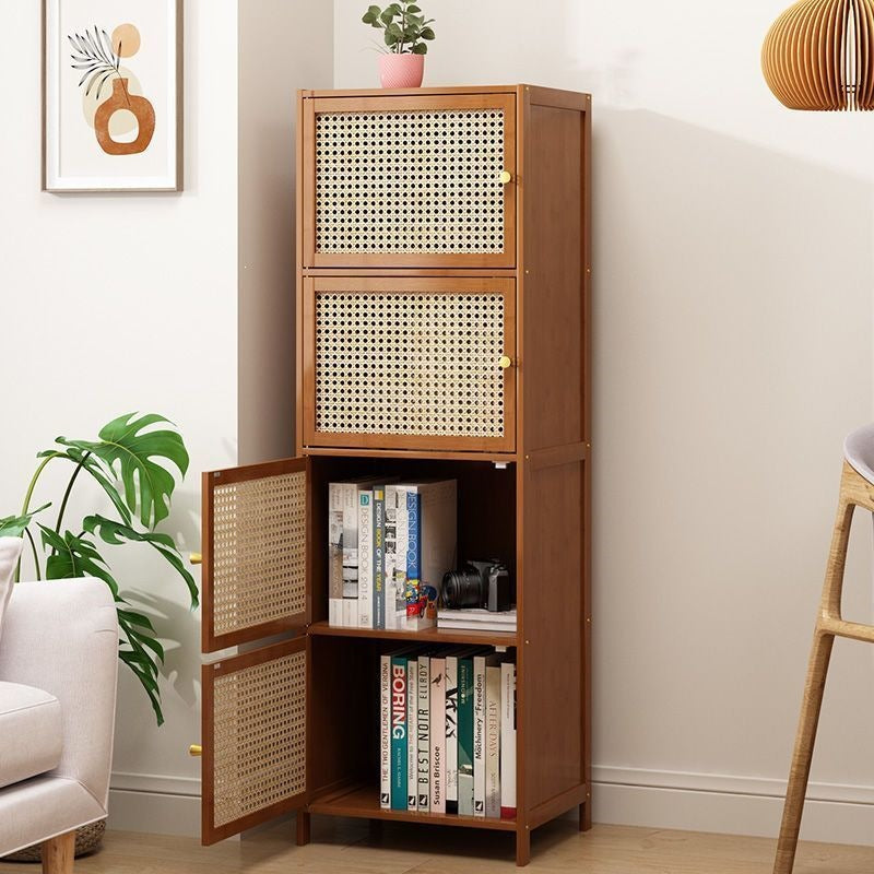 Table de chevet simple et moderne en bois massif, avec quatre tiroirs, étagère de rangement