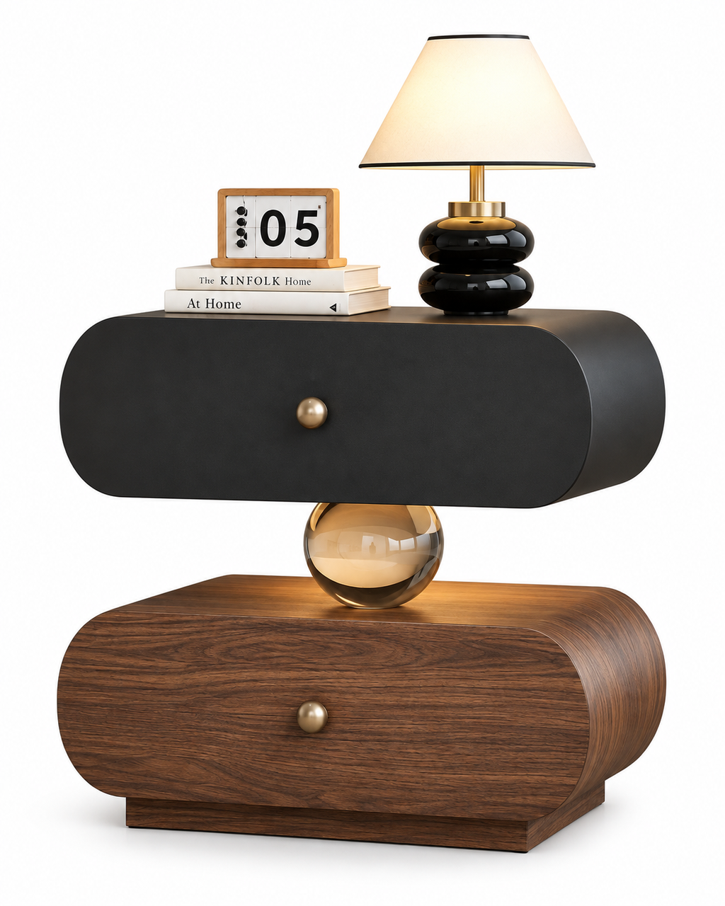 Table de chevet ovale moderne