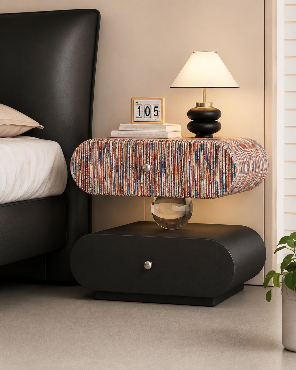 Table de chevet ovale moderne
